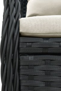 vidaXL 9-cz. zestaw mebli ogrodowych z poduszkami, czarny, rattan PE 6