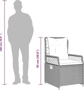 vidaXL 9-cz. zestaw mebli ogrodowych z poduszkami, czarny, rattan PE 9