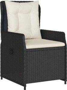 vidaXL 7-cz. zestaw mebli ogrodowych z poduszkami, czarny, polirattan 3