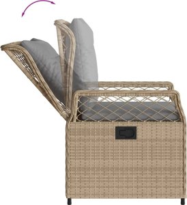 vidaXL 9-cz. zestaw mebli ogrodowych z poduszkami, beżowy, polirattan 5
