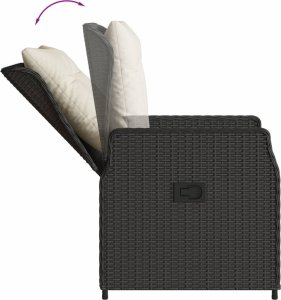 vidaXL 9-cz. zestaw mebli ogrodowych z poduszkami, czarny, rattan PE 5