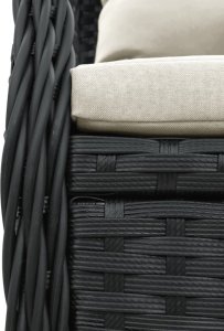 vidaXL 9-cz. zestaw mebli ogrodowych z poduszkami, czarny, rattan PE 6