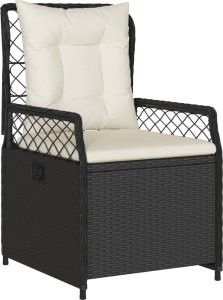 vidaXL 7-cz. zestaw mebli ogrodowych z poduszkami, czarny, polirattan 3