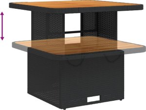 vidaXL 5-cz. zestaw mebli ogrodowych z poduszkami, czarny, polirattan 6