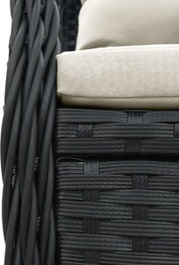 vidaXL 5-cz. zestaw mebli ogrodowych z poduszkami, czarny, polirattan 7