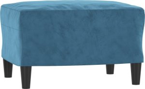 vidaXL 3-osobowa sofa z podnóżkiem, niebieska, 180 cm, aksamit 5