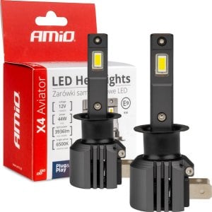 AMiO Żarówki samochodowe led seria x4 aviator h1 6500k canbus amio-03761 1