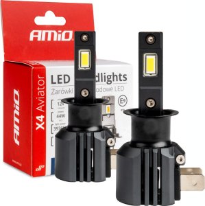 AMiO Żarówki samochodowe led seria x4 aviator h3 6500k canbus amio-03762 1