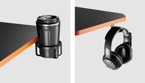 Biurko NanoRS Biurko gamingowe z półką na monitor NanoRS, 50kg max, wysokość 850mm, czarne, RS170 5