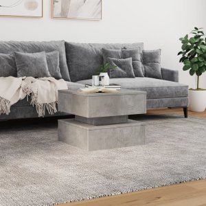 vidaXL Stolik kawowy z podświetleniem LED, szarość betonu, 50x50x40 cm 4