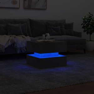vidaXL Stolik kawowy z podświetleniem LED, szarość betonu, 50x50x40 cm 5