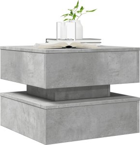 vidaXL Stolik kawowy z podświetleniem LED, szarość betonu, 50x50x40 cm 6