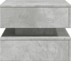 vidaXL Stolik kawowy z podświetleniem LED, szarość betonu, 50x50x40 cm 8