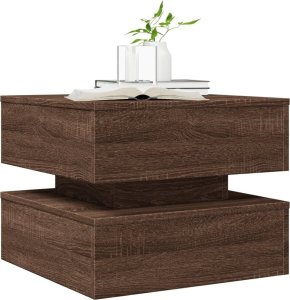 vidaXL Stolik kawowy z oświetleniem LED, brązowy dąb, 50x50x40 cm 6