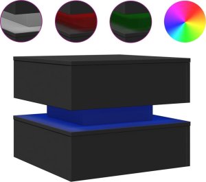 vidaXL Stolik kawowy z oświetleniem LED, czarny, 50x50x40 cm 2