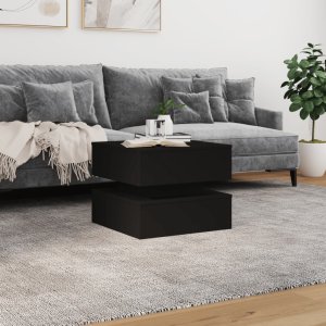 vidaXL Stolik kawowy z oświetleniem LED, czarny, 50x50x40 cm 4