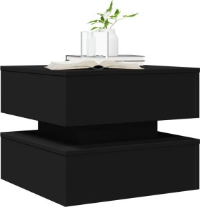 vidaXL Stolik kawowy z oświetleniem LED, czarny, 50x50x40 cm 6