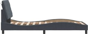 vidaXL Rama łóżka z oświetleniem LED, ciemnoszara, 80x200 cm, aksamit 7