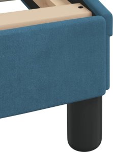 vidaXL Łóżko z materacem, niebieskie, 100x200 cm, aksamitne 7