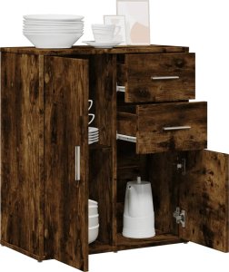 vidaXL Szafka, przydymiony dąb, 60x31x70 cm, materiał drewnopochodny 4