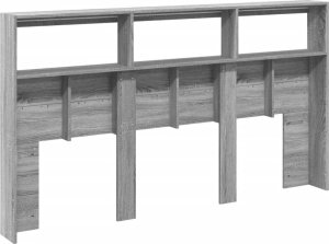 vidaXL Zagłówek z półkami i LED, szary dąb sonoma, 180x17x102 cm 8