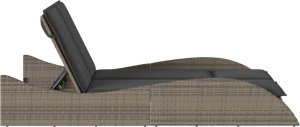 vidaXL Leżanka z poduszkami, szara, 114x205x73 cm, polirattan 5