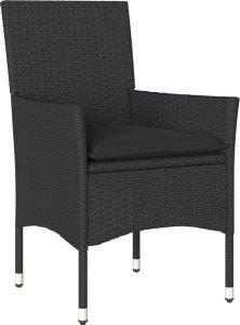 vidaXL 5-cz. zestaw mebli ogrodowych z poduszkami, czarny, polirattan 3