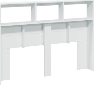 vidaXL Zagłówek z półkami i oświetleniem LED, biały, 140x17x102 cm 7