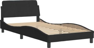 vidaXL Rama łóżka z zagłówkiem, czarna, 100x200 cm, aksamitna 4