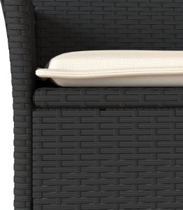 vidaXL 5-cz. zestaw mebli ogrodowych z poduszkami, czarny, polirattan 5