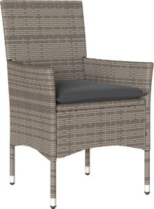 vidaXL 3-cz. zestaw mebli ogrodowych z poduszkami, szary, polirattan 3