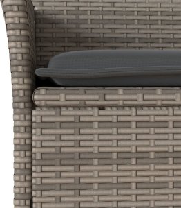 vidaXL 3-cz. zestaw mebli ogrodowych z poduszkami, szary, polirattan 5