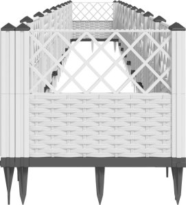 vidaXL Donica ogrodowa na kołkach, biała, 363,5x43,5x43,5 cm, PP 4