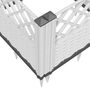 vidaXL Donica ogrodowa na kołkach, biała, 363,5x43,5x43,5 cm, PP 7