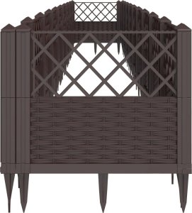 vidaXL Donica ogrodowa na kołkach, brązowa, 363,5x43,5x43,5 cm, PP 4