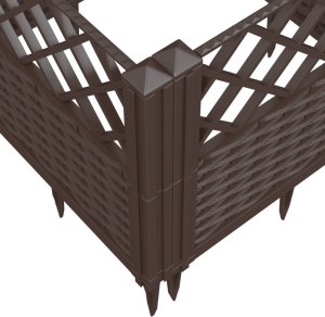 vidaXL Donica ogrodowa na kołkach, brązowa, 363,5x43,5x43,5 cm, PP 7