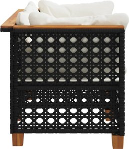 vidaXL Narożne moduły sofy z poduszkami, 2 szt., czarne, polirattan 5