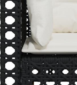 vidaXL Narożne moduły sofy z poduszkami, 2 szt., czarne, polirattan 7
