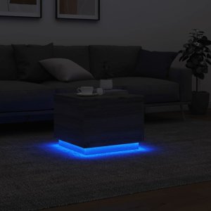 vidaXL Stolik kawowy z oświetleniem LED, szary dąb sonoma, 50x50x40 cm 5