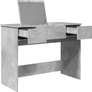 vidaXL Toaletka z lustrem, szarość betonu, 100x45x76 cm 4