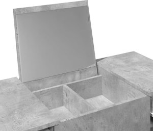 vidaXL Toaletka z lustrem, szarość betonu, 100x45x76 cm 8