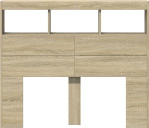 vidaXL Zagłówek z półkami i oświetleniem LED, dąb sonoma, 120x17x102cm 6