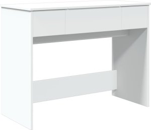 vidaXL Toaletka z lustrem, biała, 100x45x76 cm 2