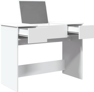 vidaXL Toaletka z lustrem, biała, 100x45x76 cm 4