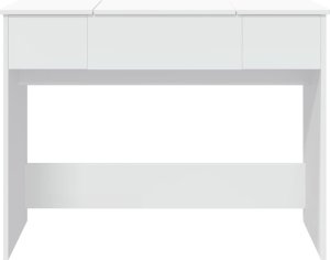 vidaXL Toaletka z lustrem, biała, 100x45x76 cm 5