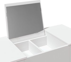 vidaXL Toaletka z lustrem, biała, 100x45x76 cm 8