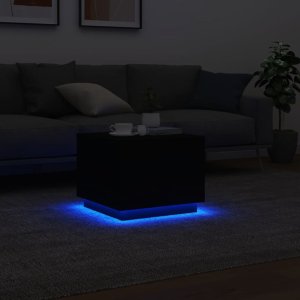 vidaXL Stolik kawowy z oświetleniem LED, czarny, 50x50x40 cm 5