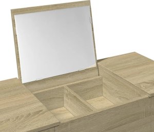 vidaXL Toaletka z lustrem, dąb, sonoma 100x45x76 cm 8