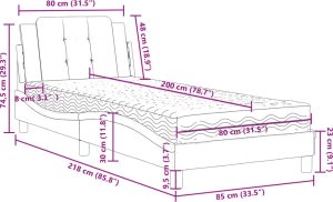 vidaXL Łóżko z materacem, brązowe, 80x200 cm, sztuczna skóra 11