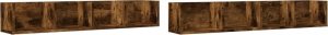 vidaXL Szafki wiszące, 2 szt., przydymiony dąb, 99x18x16,5 cm 2